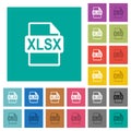 XLSX file format square flat multi colored icons