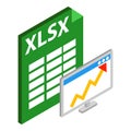 Xlsx file icon, isometric style