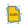 XLSX file type icon design vector