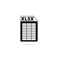 Xlsx icon isolated on white background