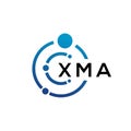 XMA letter technology logo design on white background. XMA creative initials letter IT logo concept. XMA letter design