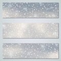 Christmas and New Year cloudy sky vector banners collection