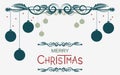 Merry Christmas and Happy New Year floral retro style vector illustration Royalty Free Stock Photo