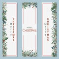 Christmas and New Year retro floral style vector banners collection Royalty Free Stock Photo