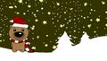 xmas background chibi standing baby teddy bear cartoon illustration postal in vector format