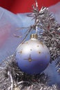 Xmas ball on silver fir Royalty Free Stock Photo