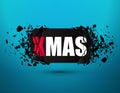 Xmas black banner with explosion effect. Christmas background Royalty Free Stock Photo