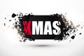 Xmas black banner with explosion effect. Christmas background Royalty Free Stock Photo