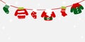 Christmas sweater bunting on winter background