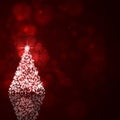 Xmas Bright Tree on Dark Red Background