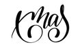 Xmas calligraphy lettering word. Christmas and New Year holidays. Vector illustration EPS. Decor for greeting card Royalty Free Stock Photo