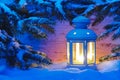 Xmas candle light lantern Royalty Free Stock Photo