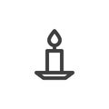 Xmas candle line icon Royalty Free Stock Photo