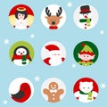 Christmas characters icon in Royalty Free Stock Photo