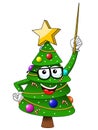 Xmas christmas tree mascot character nerd glasses teacher master Royalty Free Stock Photo