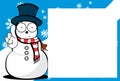 Xmas cute snow man cartoon expression picture frame background