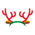 Xmas Deer Antlers Headdress Cartoon Style Icon Royalty Free Stock Photo