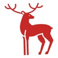 Xmas deer icon, simple style