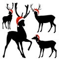 Xmas deer silhouette design set