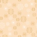 Xmas elegant geometric snowflakes seamless pattern for background, wrapping paper, fabric, surface design. Christmas and new year Royalty Free Stock Photo