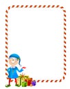 Xmas Elf with Gifts Border