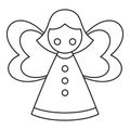 Xmas fairy icon, outline style