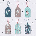 Xmas gift tags-party Royalty Free Stock Photo