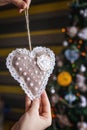 Xmas handmade sackcloth heart