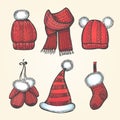 Xmas knitting hats, scarves, gloves