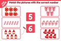 Xmas math game Match objects with correct number