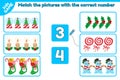 Xmas math game Match objects with correct number