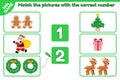Xmas math game Match objects with correct number