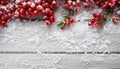 Xmas nature design border on white background with merry christmas text and winter forest elements Royalty Free Stock Photo