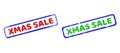 XMAS SALE Bicolor Rough Rectangular Seals with Corroded Styles Royalty Free Stock Photo