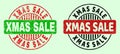 XMAS SALE Round Bicolor Watermarks - Grunged Texture Royalty Free Stock Photo