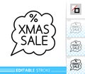 Xmas sale bubble line christmas banner vector icon