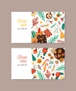 Xmas sale promo banner vector templates. Seasonal shopping event flyer, advertising brochure, leaflet layouts with Royalty Free Stock Photo