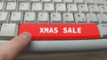 Xmas sale on Red button of a keyboard Royalty Free Stock Photo