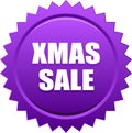 Xmas sale seal stamp badge violet Royalty Free Stock Photo