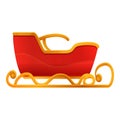 Xmas sleigh icon, cartoon style