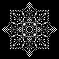 Dot art vector snowflake design - Christmas or winter pattern, traditional Aboriginal dot painting decoration, indigenous decorati Royalty Free Stock Photo