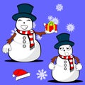 Xmas snowman cartoon expression set2