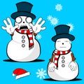 Xmas snowman cartoon expression set8