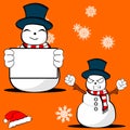 Xmas snowman cartoon expression set9