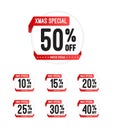 Xmas Special % Off Round Stickers