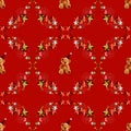 Xmas Teddy Bears Seamless Pattern