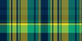 Xmas texture textile seamless, effect check plaid tartan. Neat vector background fabric pattern in teal and dark colors