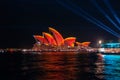 Sydney Opera House lit up for celebrations Royalty Free Stock Photo
