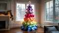 Xmas tree made by empty paper notes. Christmas, New year and business concept. Reminding of unfinished tasks and new