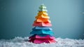 Xmas tree made by empty paper notes. Christmas, New year and business concept. Reminding of unfinished tasks and new